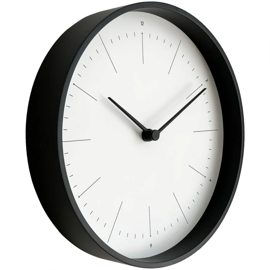 Часы настенные Lacky, белые с черным фото 8