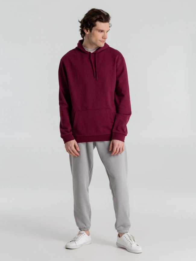Толстовка с капюшоном унисекс Hoodie, бордовая, размер M фото 18