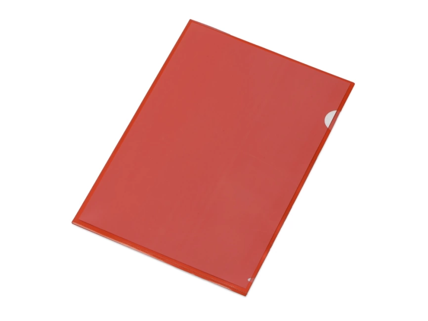 Папка-уголок прозрачный формата А4  0,18 мм, красный глянцевый фото 2
