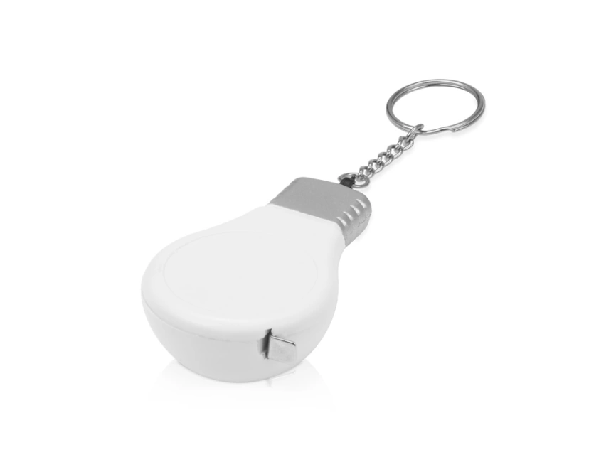 Брелок-рулетка для ключей Лампочка, белый/серебристый фото 3