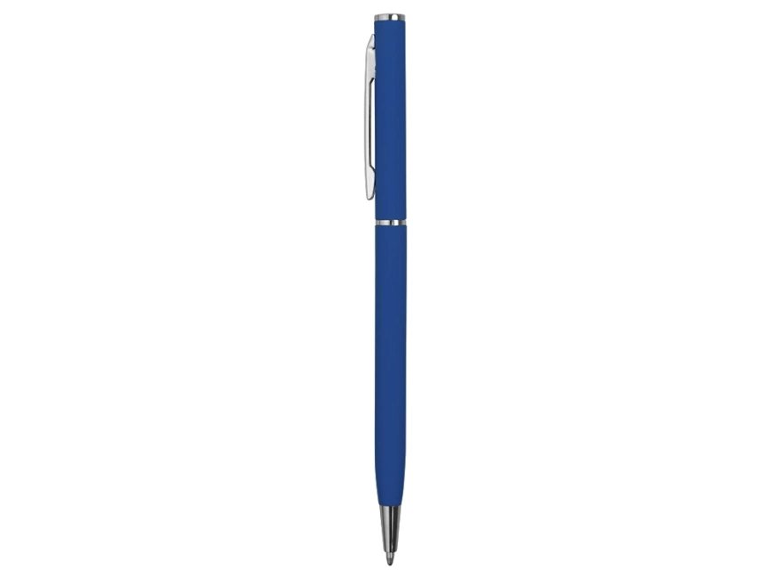 Ручка металлическая шариковая Атриум с покрытием софт-тач, синий классический фото 3