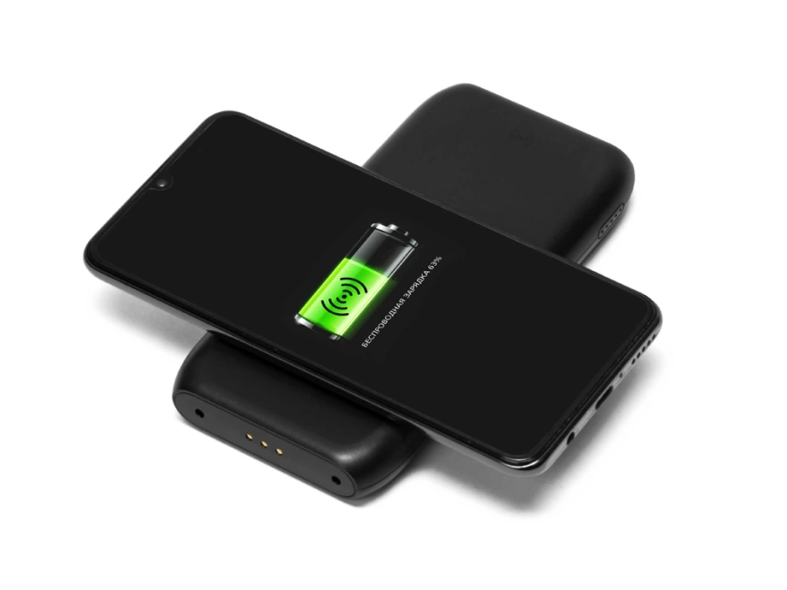 Портативное беспроводное зарядное устройство с док-станцией Uniq, 10000 mah, черный фото 6