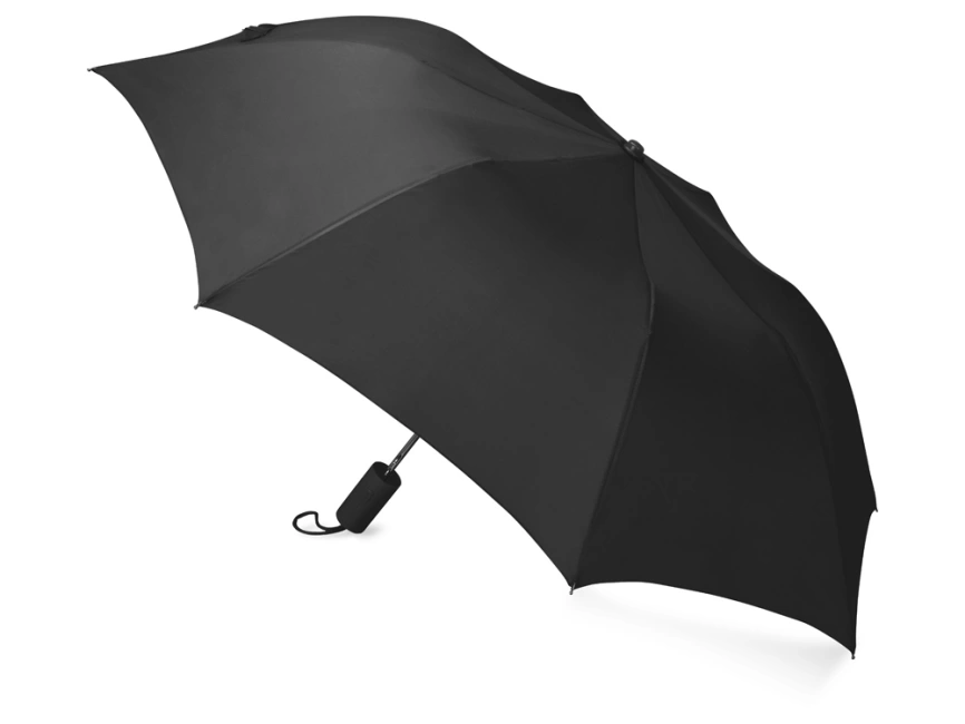 Зонт складной Tulsa, полуавтоматический, 2 сложения, с чехлом, черный фото 2