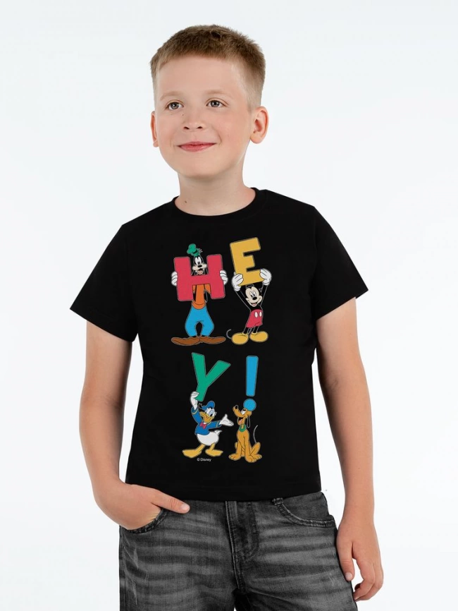 Футболка детская Hey, friends!, черная, на рост 142-152 см (12 лет) фото 1