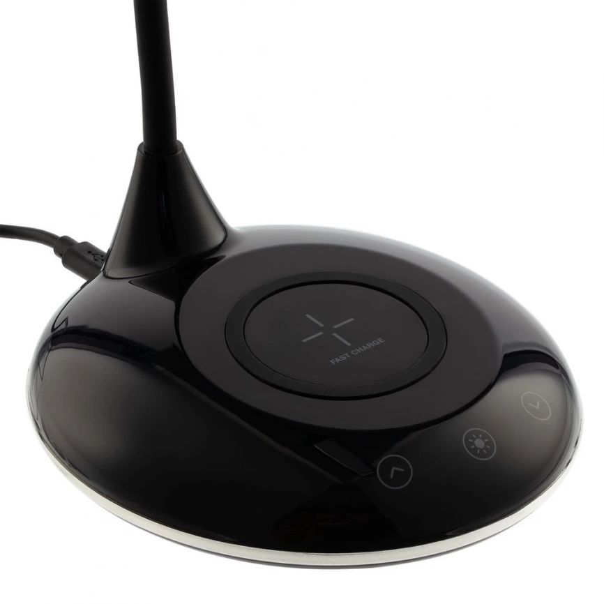 Лампа с беспроводной зарядкой Bright Helper, черная фото 5