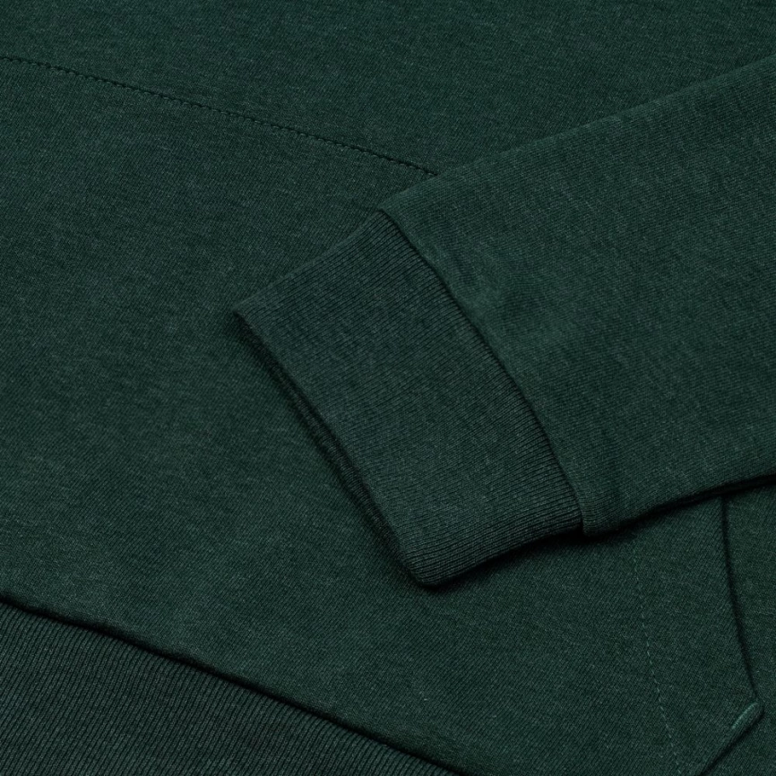 Толстовка с капюшоном унисекс Hoodie, темно-зеленый меланж, размер XS фото 9