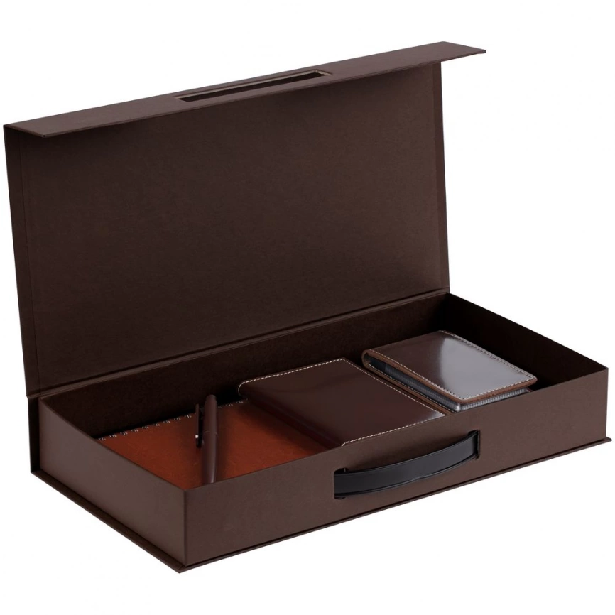 Коробка с ручкой Platt, коричневая фото 3