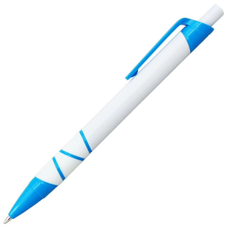 Ручка шариковая, пластик, белый/светло-синий фото 1