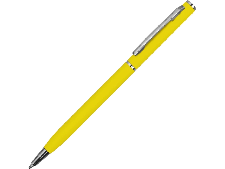 Ручка металлическая шариковая Атриум с покрытием софт-тач, желтый фото 1