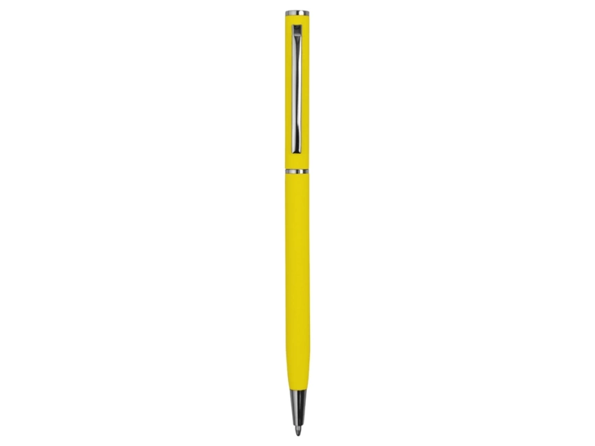 Ручка металлическая шариковая Атриум с покрытием софт-тач, желтый фото 2