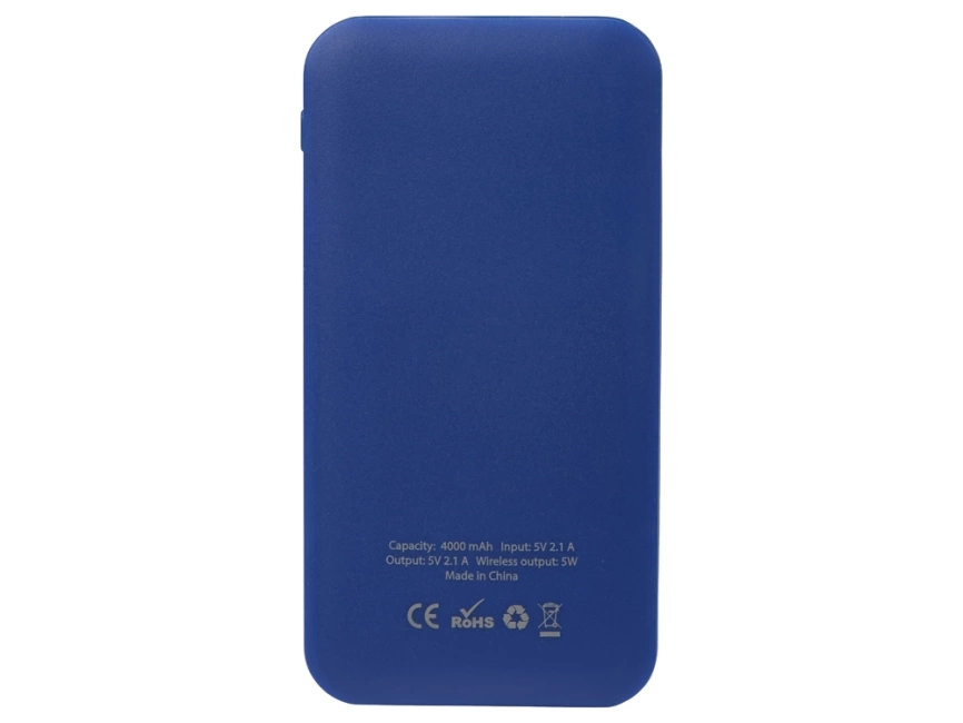 Портативное беспроводное зарядное устройство Impulse, 4000 mAh, синий фото 4