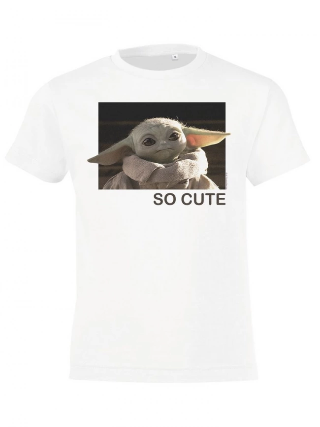 Футболка детская Baby Yoda, белая, на рост 142-152 см (12 лет) фото 2