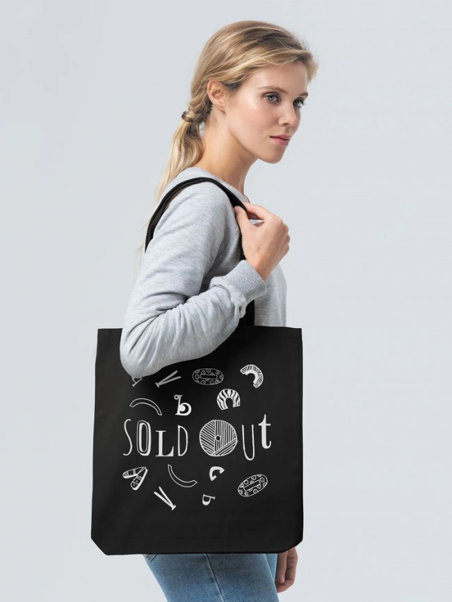 Холщовая сумка Sold Out, черная фото 7