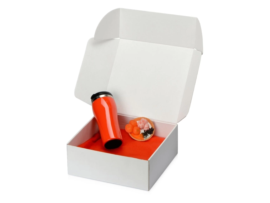 Подарочный набор с пледом, мылом и термокружкой, красный фото 2