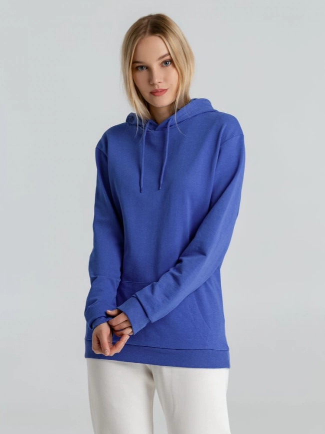 Толстовка с капюшоном унисекс Hoodie, ярко-синий меланж, размер L фото 11
