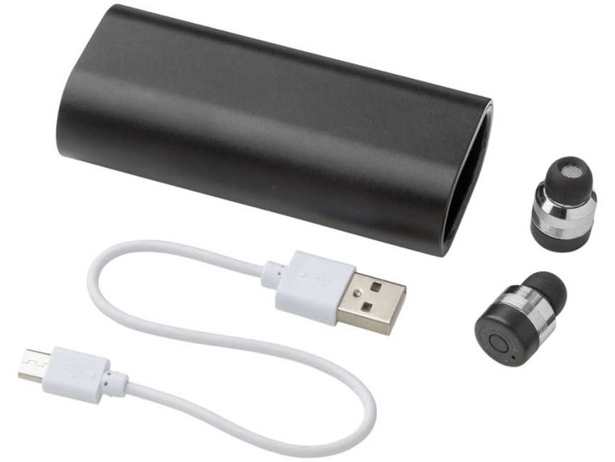 Металлические беспроводные наушники с чехлом пауэрбанк фото 3