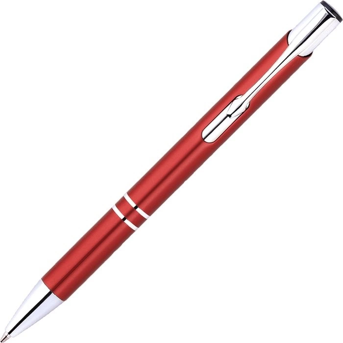 Ручка металлическая KOSKO, красная с серебристым фото 2