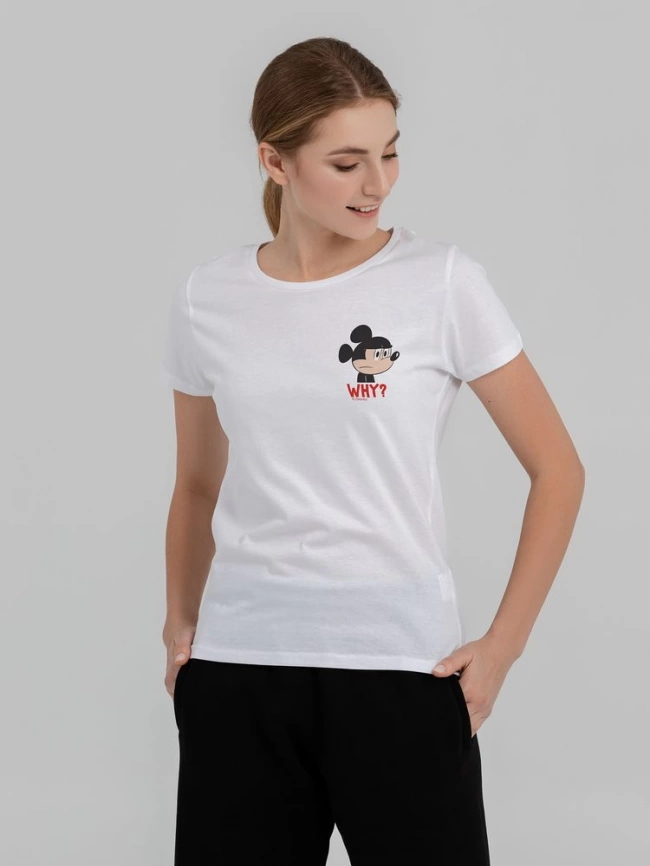Футболка женская Minnie. Why?, белая, размер L фото 1