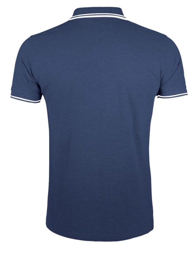 Рубашка поло мужская Pasadena Men 200 с контрастной отделкой темно-синяя с белым, размер S фото 2