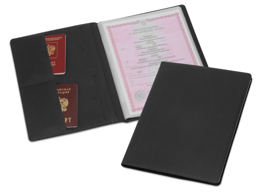 Органайзер Favor для семейных документов на 4 комплекта документов, формат А4, черный фото 1
