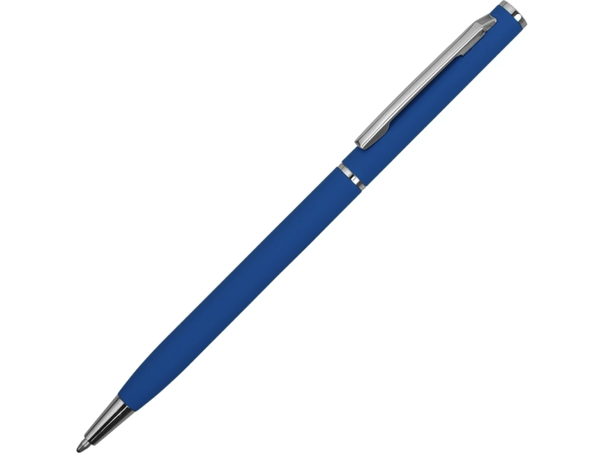 Ручка металлическая шариковая Атриум с покрытием софт-тач, синий классический фото 1