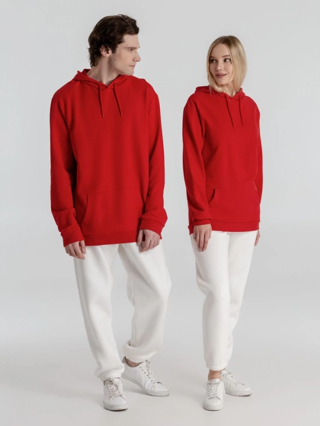 Толстовка с капюшоном унисекс Hoodie, красная, размер 3XL фото 21