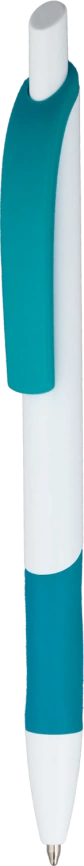 Ручка шариковая KLEO, белая с бирюзовым фото 3
