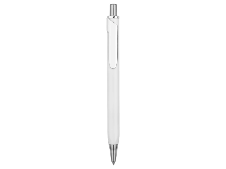 Ручка металлическая шариковая трехгранная Riddle, белый/серебристый фото 2