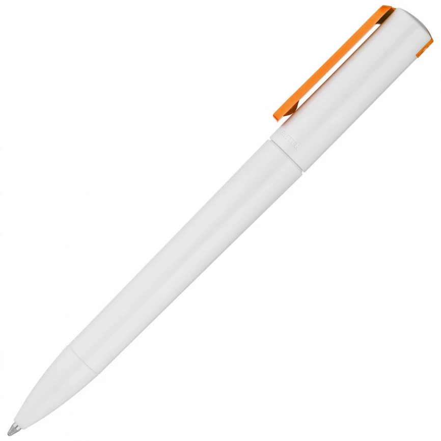 Ручка шариковая Split White Neon, белая с оранжевым фото 4