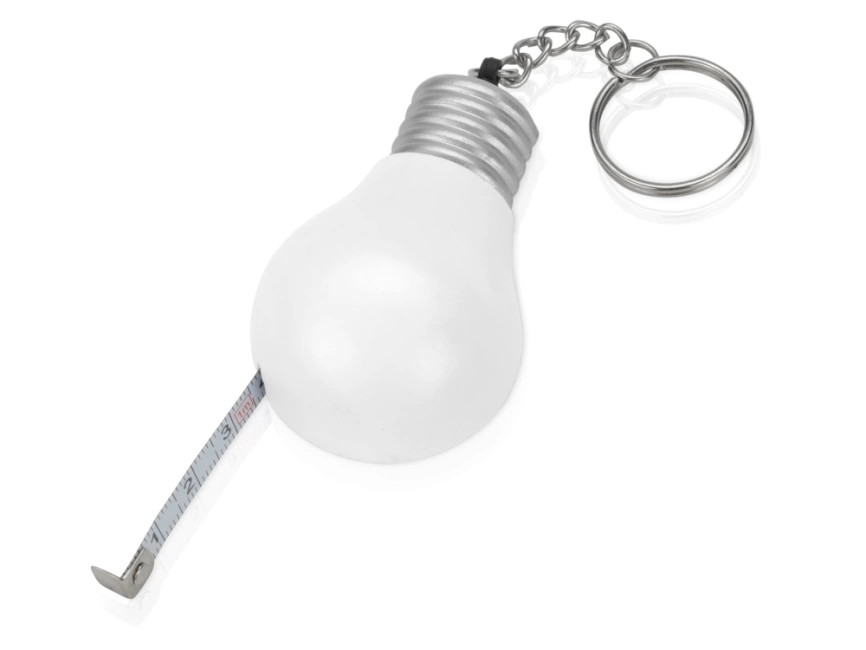 Брелок-рулетка для ключей Лампочка, белый/серебристый фото 2