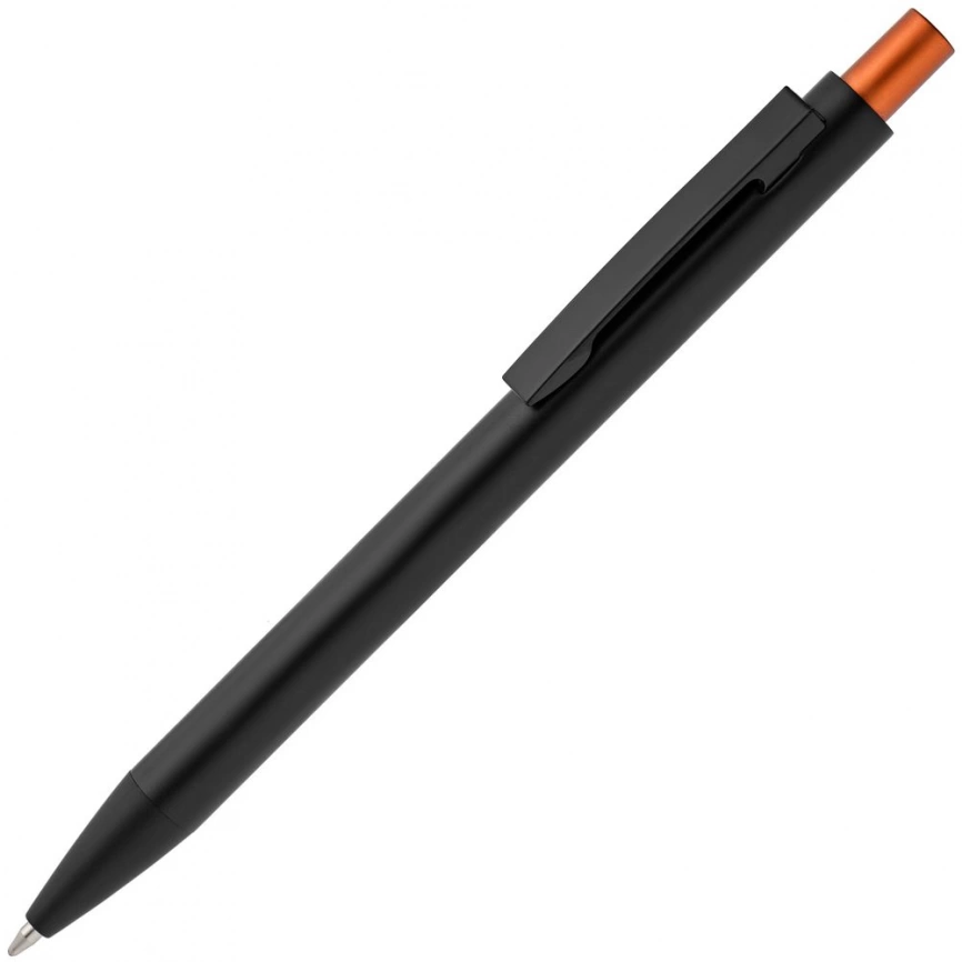 Ручка шариковая Chromatic, черная с оранжевым фото 1