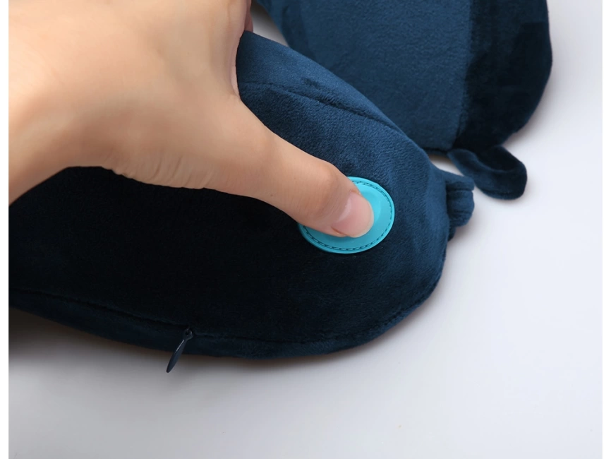 Подушка для путешествий со встроенным массажером Massage Tranquility Pillow, синий фото 4