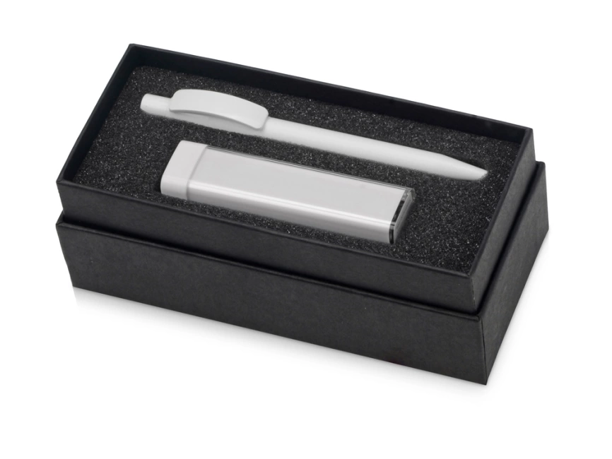 Подарочный набор White top с ручкой и зарядным устройством, белый фото 1