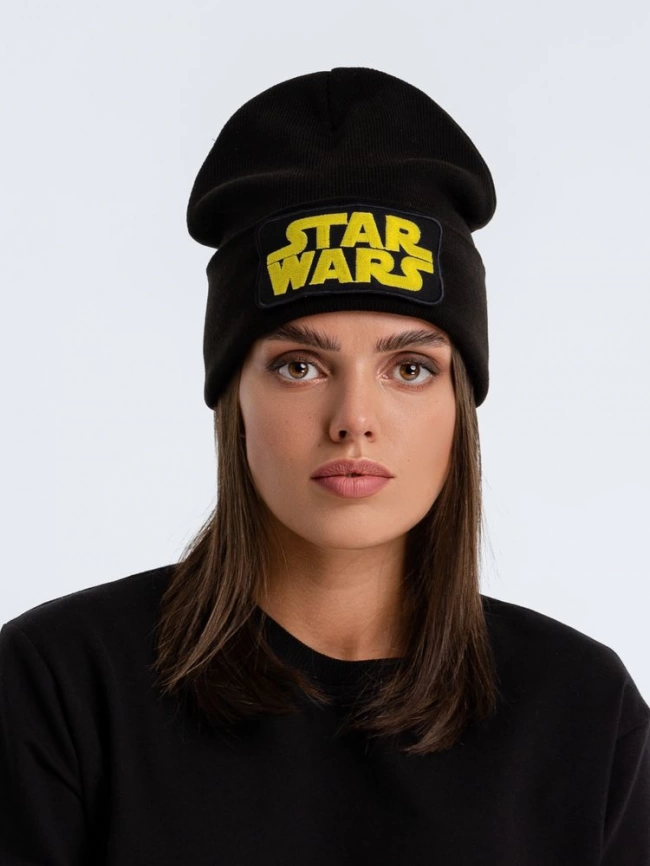 Шапка с вышивкой Star Wars, черная фото 2