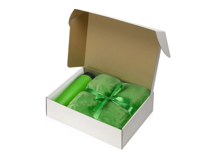 Подарочный набор с пледом, термокружкой Dreamy hygge, зеленый фото 2