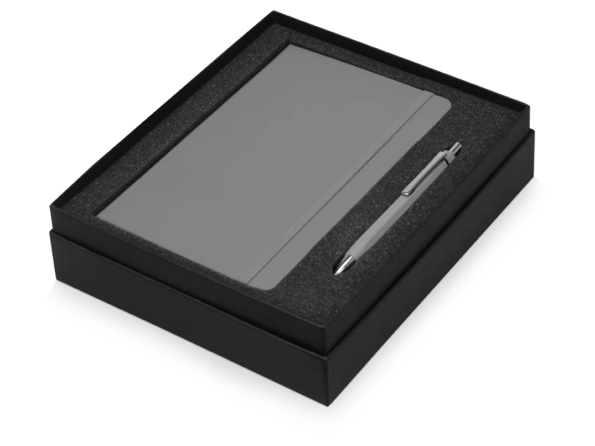 Подарочный набор Moleskine Hemingway с блокнотом А5 и ручкой, серый фото 3