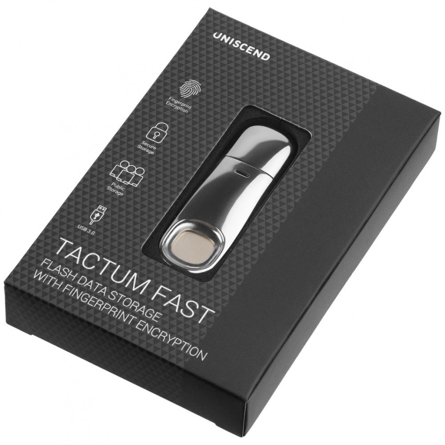Флешка биометрическая Uniscend Tactum Fast, 32 Гб, серебристая фото 6