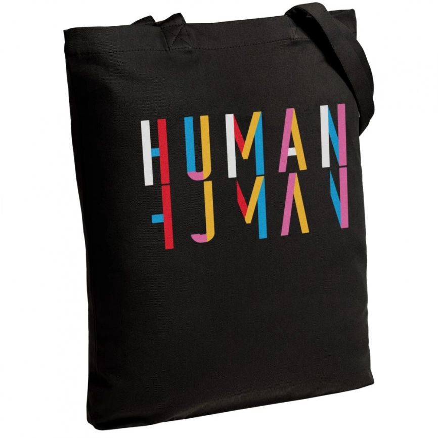 Холщовая сумка Human, черная фото 1