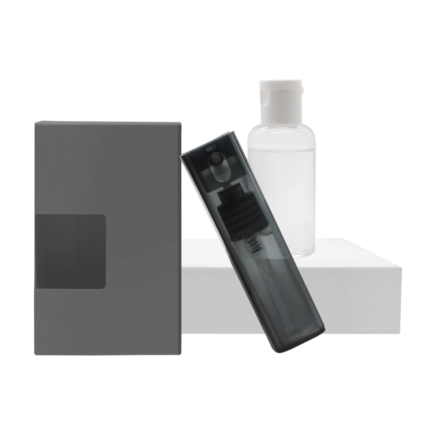 Набор антисептиков для рук REFILLABLE Black, 60 мл  (серый) фото 1