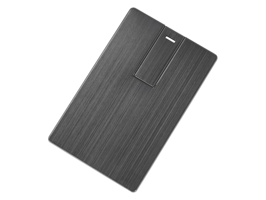 Флеш-карта USB 2.0 16 Gb в виде металлической карты Card Metal, темно-серый фото 1