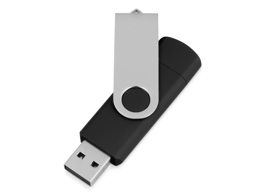 USB/micro USB-флешка 2.0 на 16 Гб Квебек OTG, черный фото 2