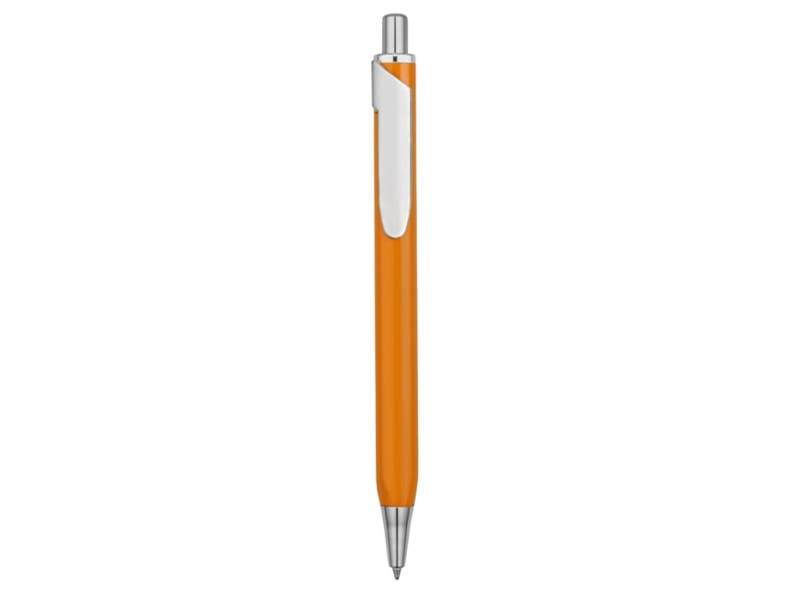Ручка металлическая шариковая трехгранная Riddle, оранжевый/серебристый фото 2