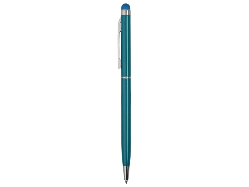 Ручка-стилус металлическая шариковая Jucy, бирюзовый фото 3