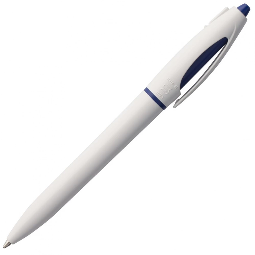 Ручка шариковая S! (Си), белая с темно-синим фото 2