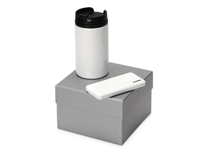 Подарочный набор Full Jar с внешним аккумулятором и  термокружкой, белый фото 1