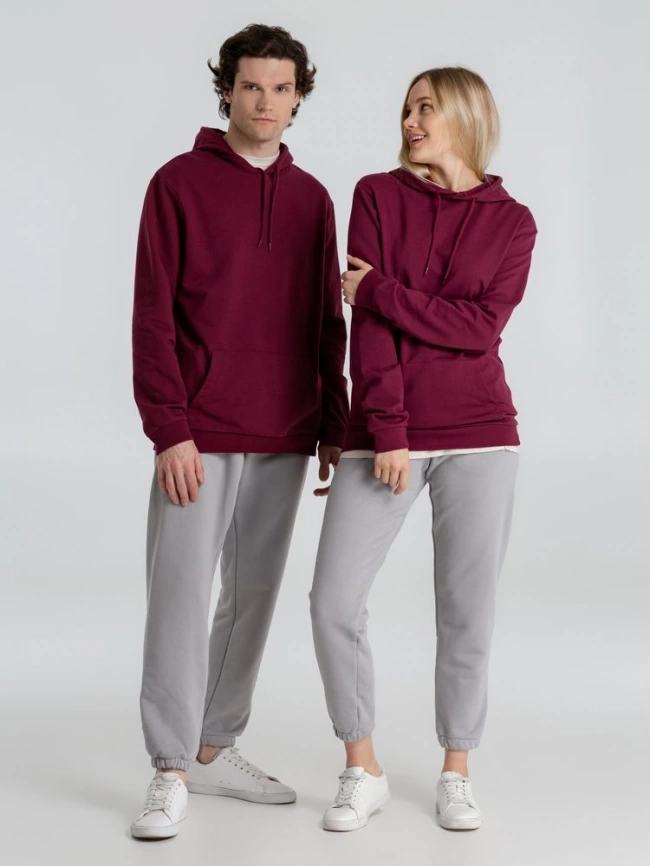 Толстовка с капюшоном унисекс Hoodie, бордовая, размер M фото 21