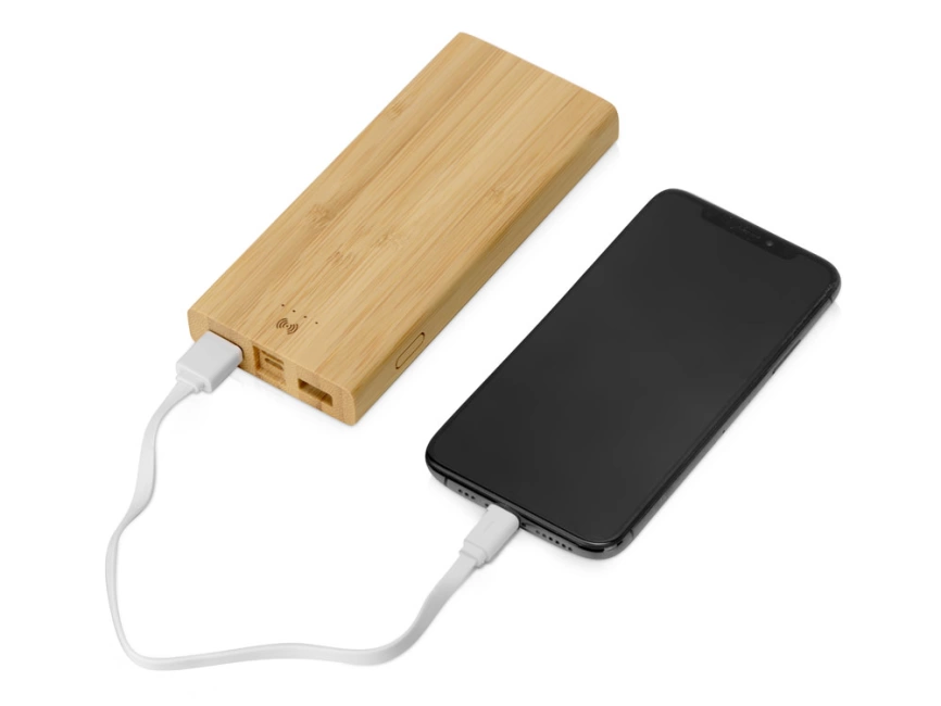Внешний беспроводной аккумулятор из бамбука Bamboo Air, 10000 mAh фото 2