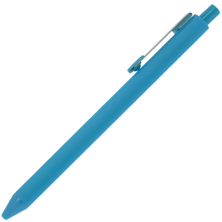 Ручка шариковая, пластиковая, софт тач, INFINITY, голубая с серебристым фото 1