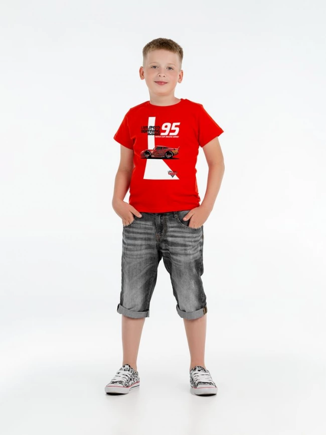 Футболка детская McQueen 95, красная, на рост 106-116 см (6 лет) фото 2