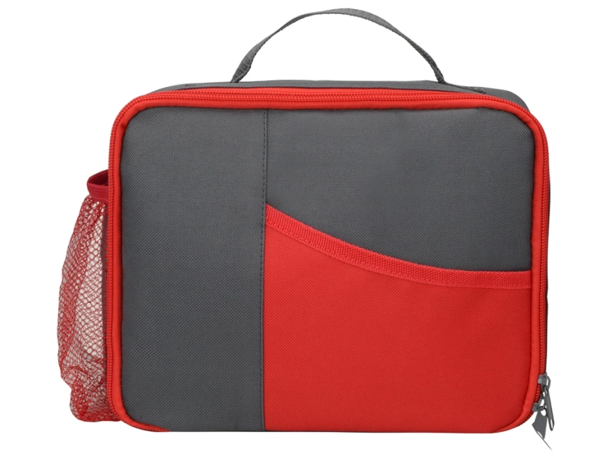 Изотермическая сумка-холодильник Breeze для ланч-бокса, серый/красный фото 4